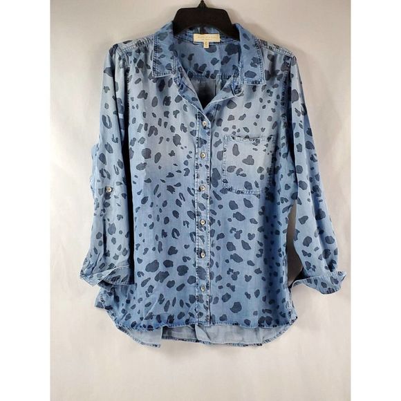 Side Stitch women Regular TENCERA button Front tunic Black dot shirt - Picture 2 of 6